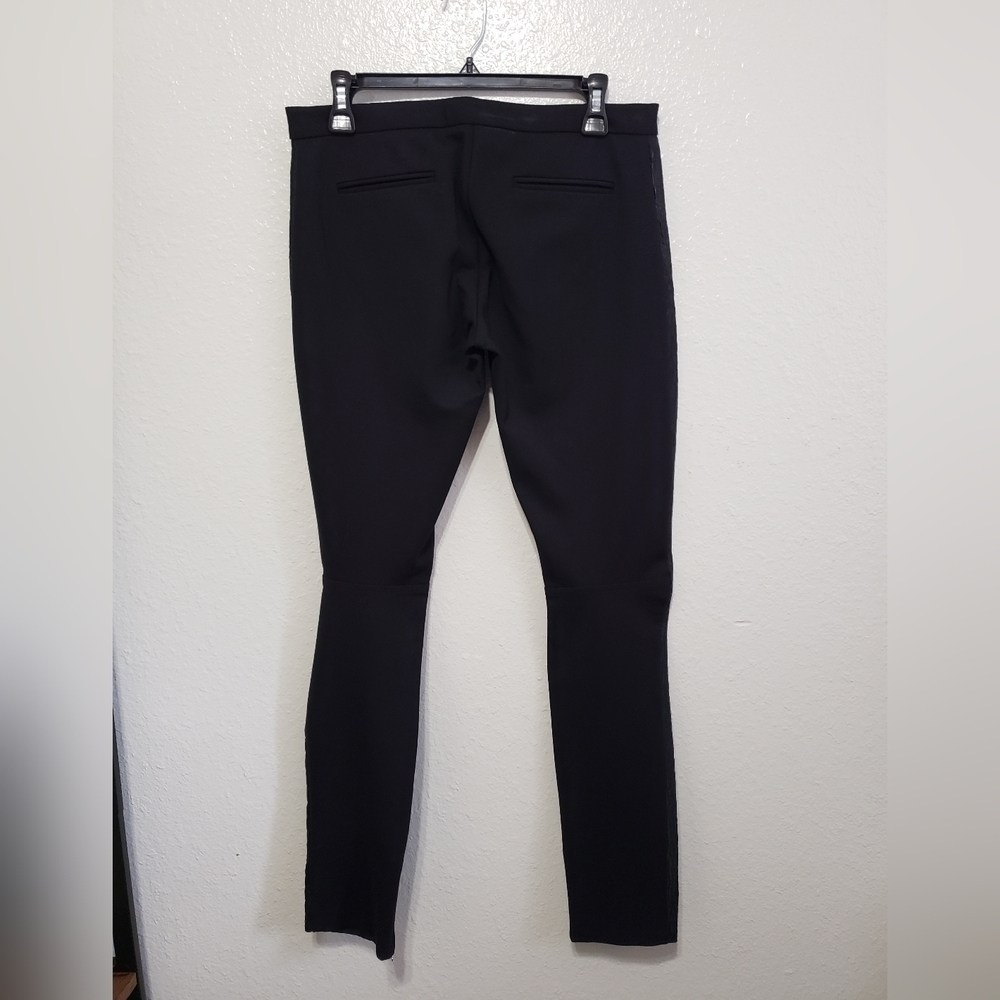 Maje Croc Embossed Skinny Pants Zip Ankle, Color Black, Size 36 - Picture 12 of 16